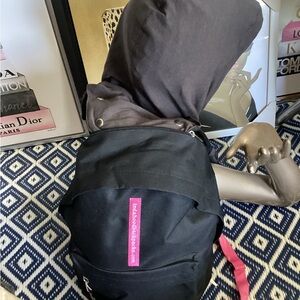 InDaHood Black Backpack with Pink Details with Optional Snap On Hoodie EUC